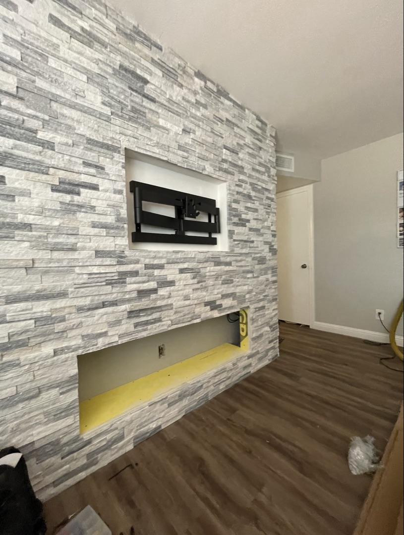 Residential remodel with fresh drywall and finish work